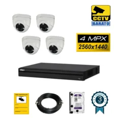 Kit de videovigilancia FULL HD 4 cámaras domo varifocal...