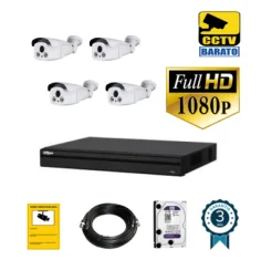 Kit de videovigilancia full hd 4 cámaras bullet varifocal...