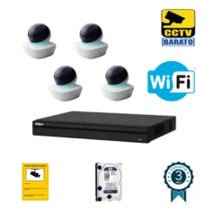 Kit de videovigilancia IP Wifi HD 4 cámaras domo...