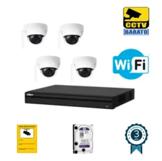 Kit de videovigilancia IP Wifi 4 cámaras domo...