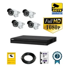 Kit de videovigilancia full hd 4 cámaras bullet varifocal...