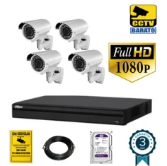 Kit de videovigilancia 1080P FULL HD 4 cámaras bullet...