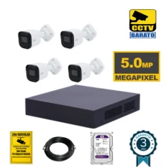 Kit de videovigilancia FULL HD 4 cámaras bullet 5mpx...