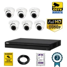 Kit de videovigilancia FULL HD 6 cámaras domo...
