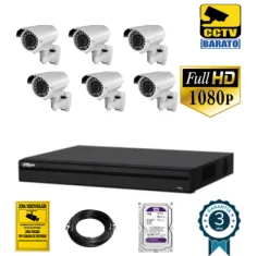 Kit de videovigilancia 1080P FULL HD 6 cámaras bullet...