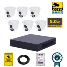 Kit de videovigilancia FULL HD 6 cámaras domo 5Mpx...