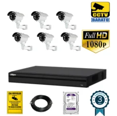 Kit de videovigilancia FULL HD 6 cámaras bullet exterior...