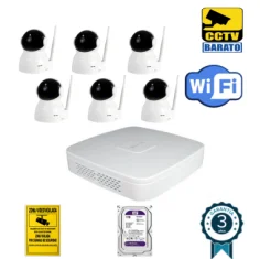 Kit de videovigilancia IP Wifi 6 cámaras motorizadas domo...
