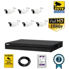 Kit de videovigilancia FULL HD 6 cámaras bullet exterior...