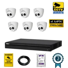 Kit de videovigilancia FULL HD 6 cámaras domo 4Mpx...