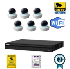 Kit de videovigilancia IP Wifi HD 6 cámaras domo...