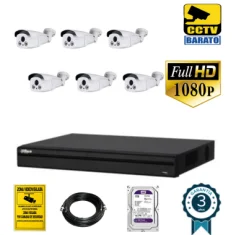 Kit de videovigilancia full hd 6 cámaras bullet varifocal...