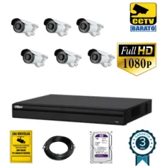 Kit de videovigilancia full hd 6 cámaras bullet varifocal...