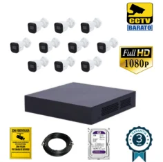 Kit de videovigilancia FULL HD 10 cámaras bullet exterior...