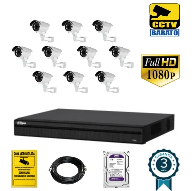 Kit de videovigilancia FULL HD 10 cámaras...