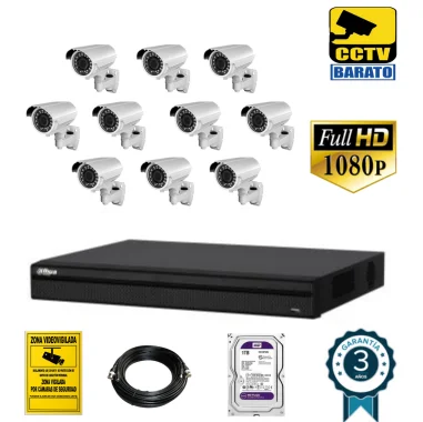 Kit de videovigilancia 1080P FULL HD 10 cámaras...