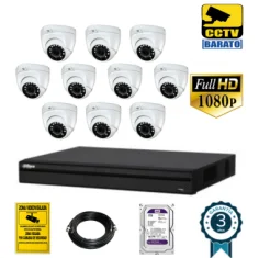 Kit de videovigilancia FULL HD 10 cámaras domo...