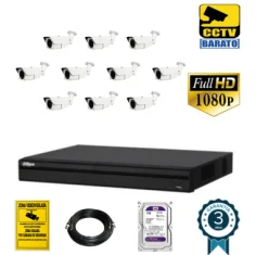 Kit de videovigilancia FULL HD 10 cámaras bullet exterior...
