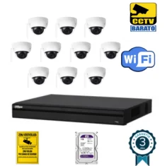 Kit de videovigilancia IP Wifi 10 cámaras domo...