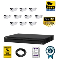 Kit de videovigilancia full hd 10 cámaras bullet...