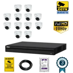 Kit de videovigilancia FULL HD 12 cámaras domo...