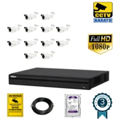 Kit de videovigilancia FULL HD 12 cámaras bullet exterior...