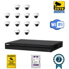 Kit de videovigilancia IP Wifi 12 cámaras domo...