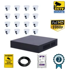 Kit de videovigilancia FULL HD 16 cámaras domo...