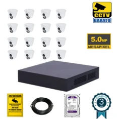 Kit de videovigilancia 16 cámaras domo interior/exterior...