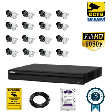 Kit de videovigilancia full hd 16 cámaras...