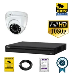 Kit de videovigilancia HD 1 cámara domo exterior óptica...