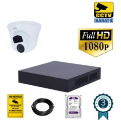 Kit de videovigilancia HD 1 cámara domo exterior óptica...