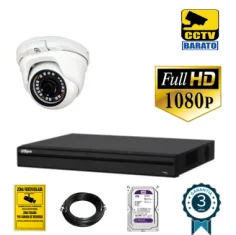 Kit de videovigilancia FULL HD 1 cámara domo interior...