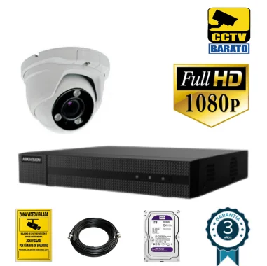 Kit de videovigilancia 2Mp 1 cámara domo Óptica...