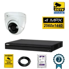 Kit de videovigilancia 1 cámara domo 4Mpx...