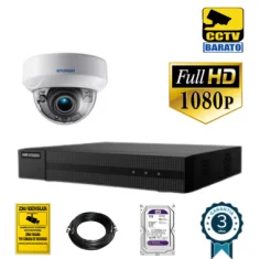 Kit de videovigilancia 2Mp 1 cámara domo Óptica varifocal...