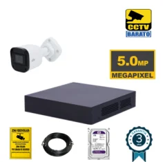 Kit de videovigilancia 5mpx 1 cámara bullet óptica fija...