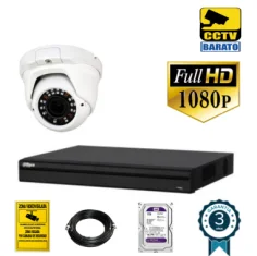 Kit de videovigilancia FULL HD 1 cámara domo varifocal...