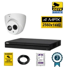 Kit de videovigilancia 1 cámara domo 4Mpx...