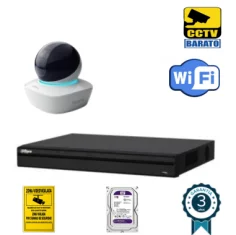 Kit de videovigilancia IP Wifi HD 1 cámara domo...