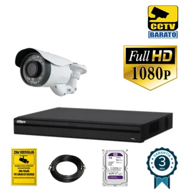 Kit de videovigilancia FULL HD 1 cámara bullet...