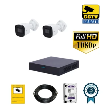 Kit de videovigilancia FULL HD 2 cámaras bullet...