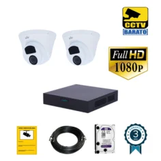 Kit de videovigilancia FULL HD 2 cámaras domo...
