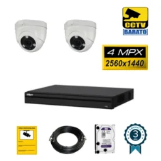 Kit de videovigilancia FULL HD 2 cámaras domo varifocal...