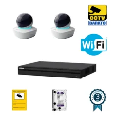 Kit de videovigilancia IP Wifi 2 cámaras domo motorizadas...