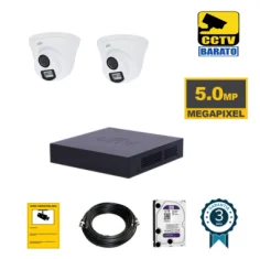 Kit de videovigilancia  2 cámaras domo 5Mpx exterior...
