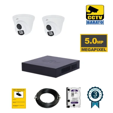 Kit de videovigilancia  2 cámaras domo 5Mpx...