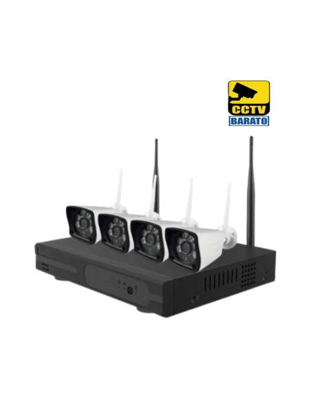 Kit de Videovigilancia Nivian Wifi 4 cámaras 2mpx para exterior + grabador NVR 4 Canales H.264