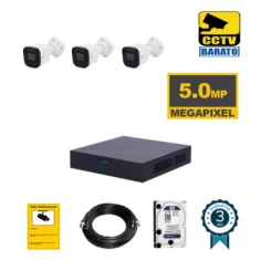 Kit de videovigilancia  3 cámaras bullet 5mpx exterior...