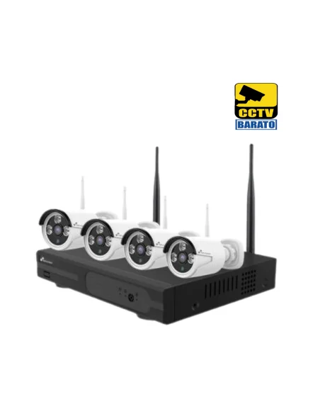 Kit videovigilancia WiFi Nivian, NVR 4 canales  + 4 cámaras 3 Mpx Exterior H.265+